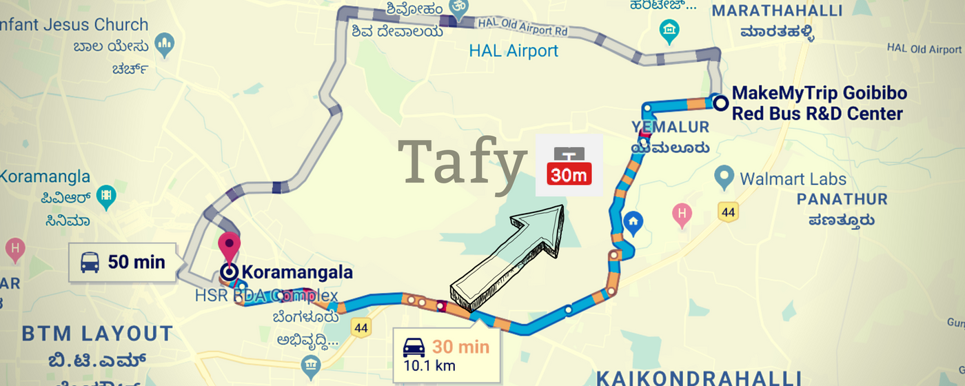 Tafy - Find best time to leave.